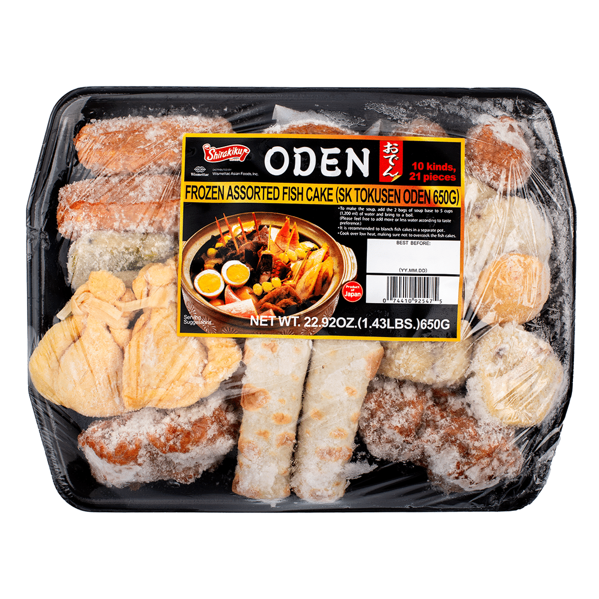Shirakiku Oden Assorted Fish Cake, Frozen 22.92 oz