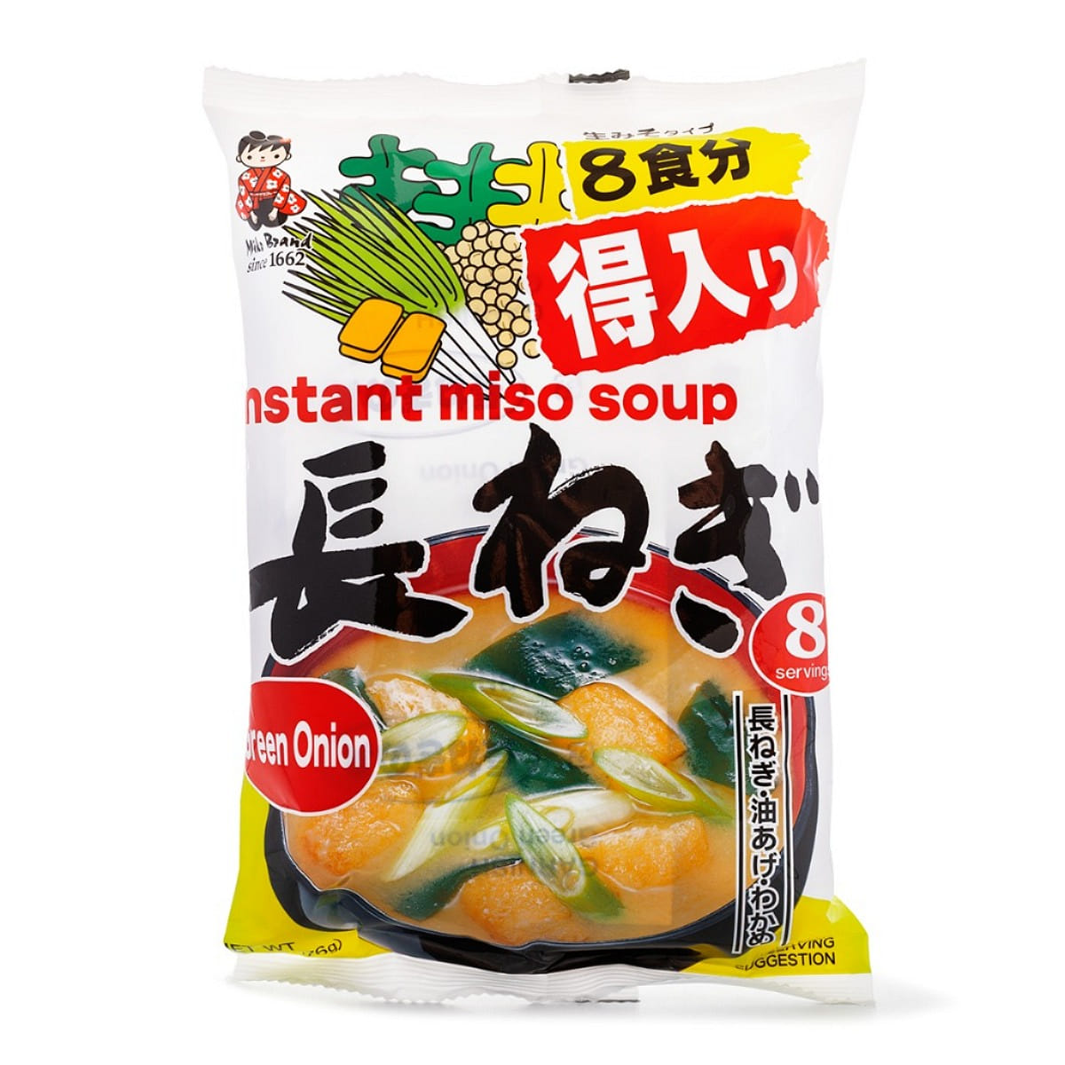 Miko Brand Instant Miso Soup, Green Onion Flavor, 8 pcs 6.21 oz*20 pack