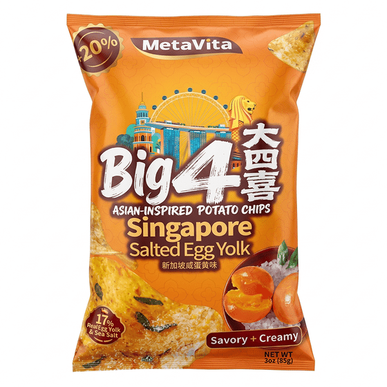 weee_snack_MetaVita Big 4 Asian-inspired Potato Chips Singapore Salted Egg Yolk 85 g