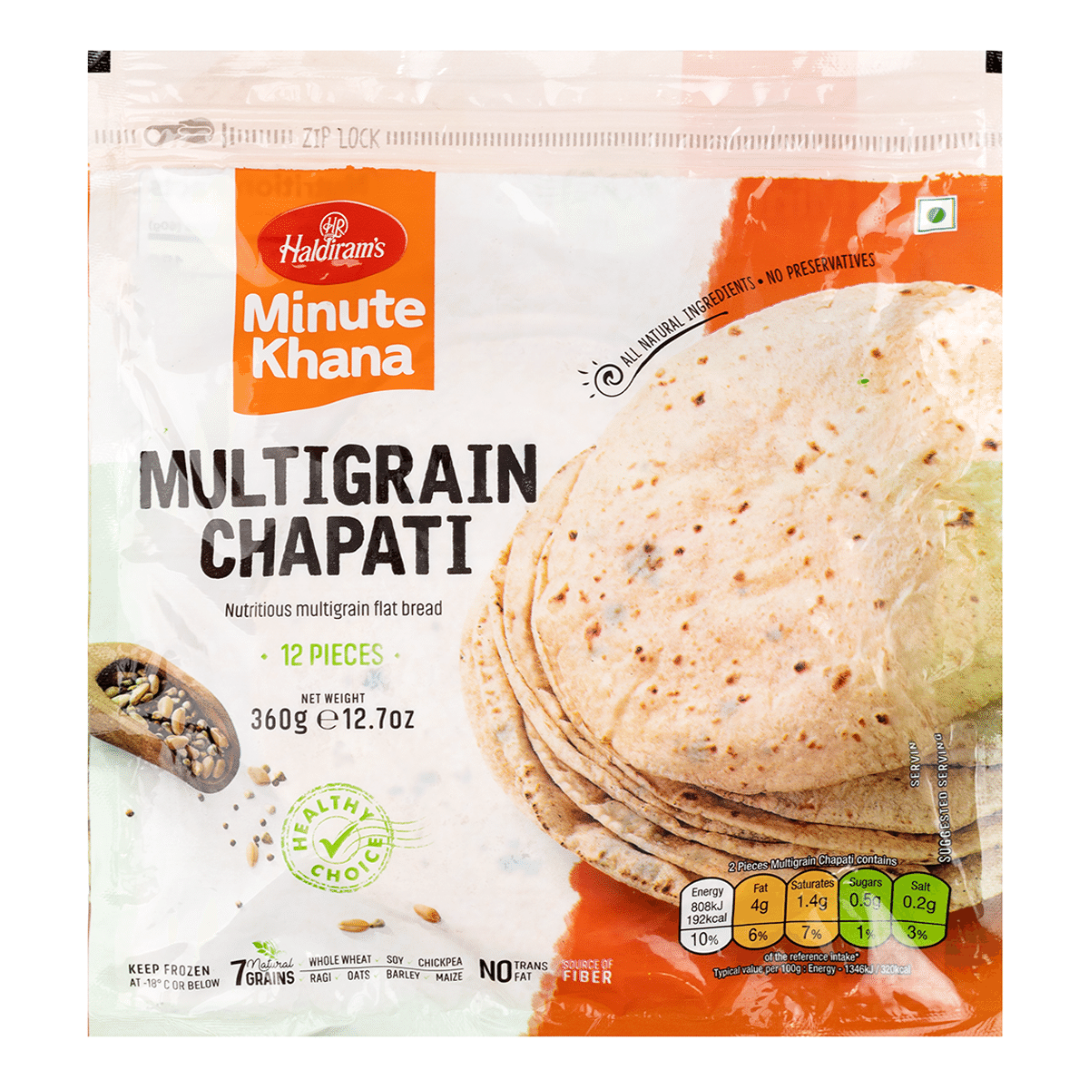 Haldiram's 멀티그레인 차파티 냉동 360 그램
