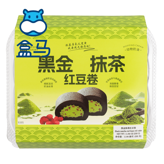 weee_frozen_盒马 黑金抹茶红豆卷 6片装 330 克
