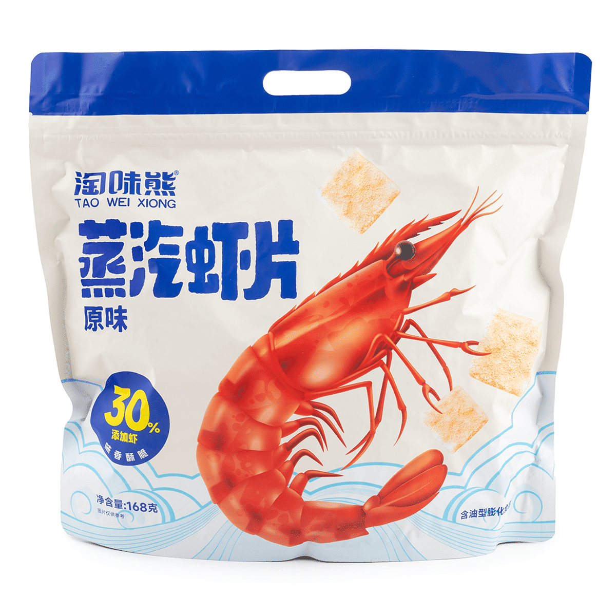 Bánh phồng tôm hấp Taoweixiong vị nguyên bản, có 30% thịt tôm 168 g