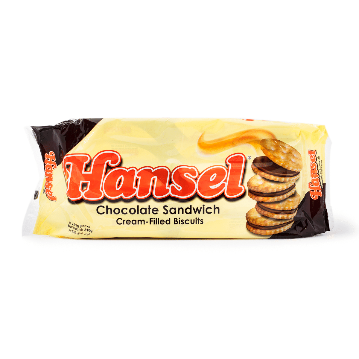 Rebisco Hansel Chocolate Cream-Filled Sandwich Biscuits 310 g
