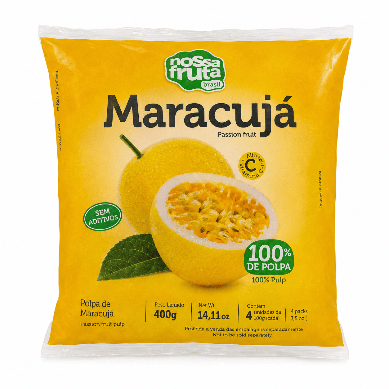 Nossa Fruta Brasil Passion Fruit Frozen 400 g