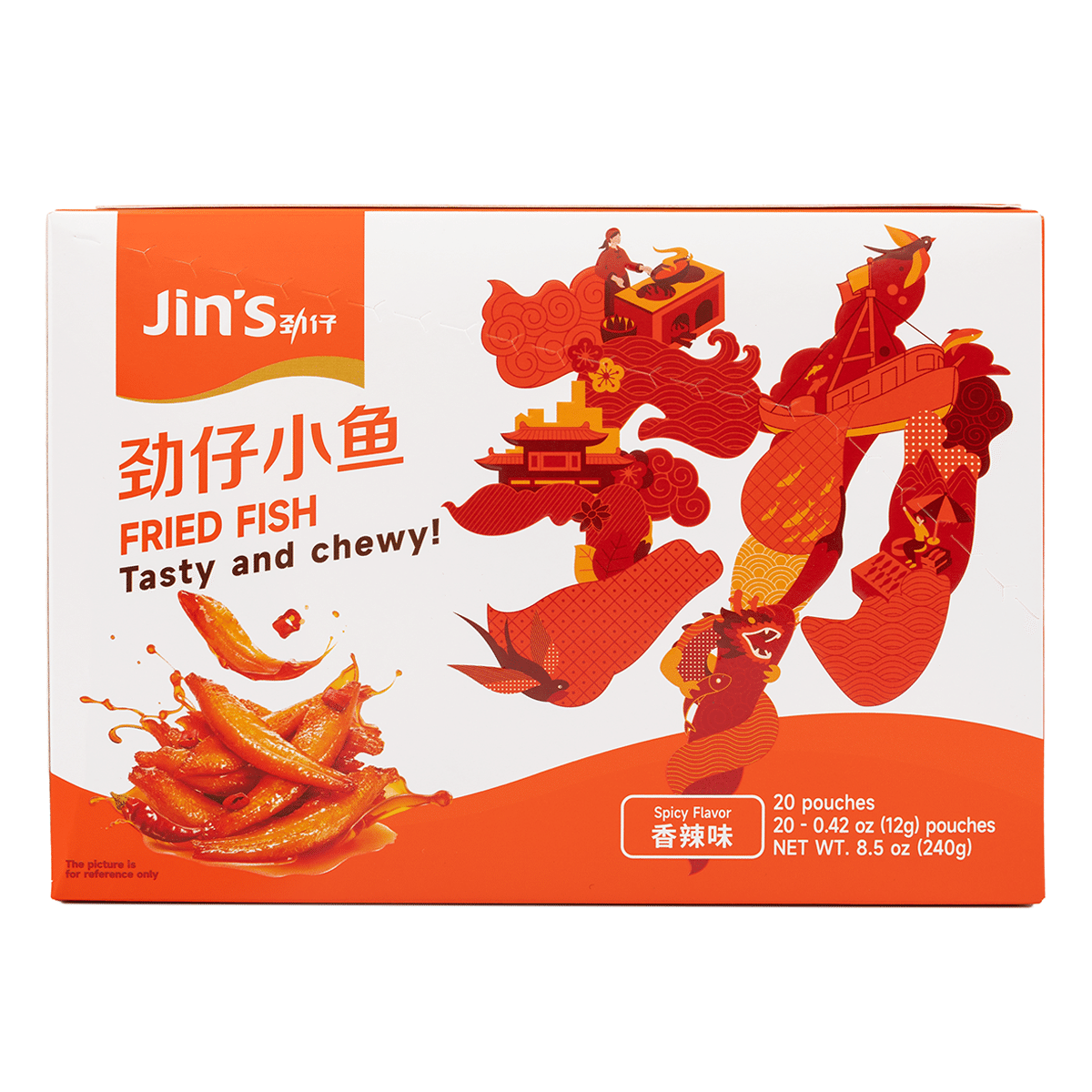 Jinzai Fried Spicy Fish Snack 240 g