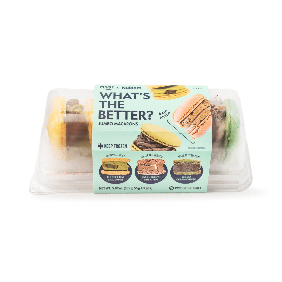 Assi X Nuldam Jumbo Macarons (Green Tea Brownie, Earl Grey Milk Tea, Oreo Cream Cheese) 5.82 oz