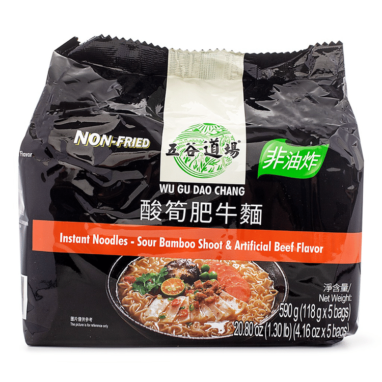 五谷道场方便面番茄牛腩面酸笋肥牛海带排骨非油炸泡面速食食品