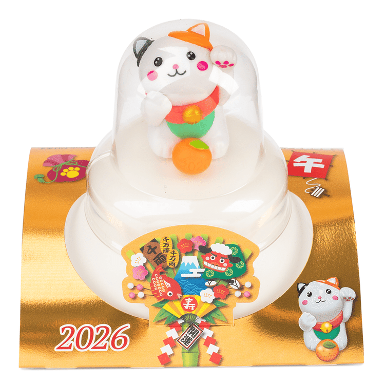 鏡餅 丸餅入り招福招き猫にゃあ 丸餅2個入り 2.32 オンス - Weee!