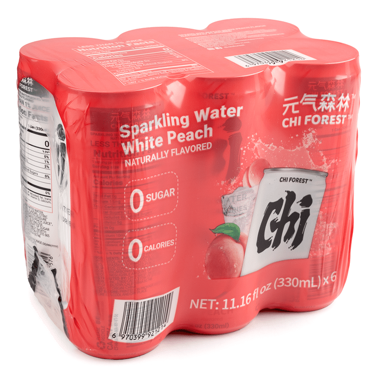 Get Genki Forest Sparkling Water, White Peach Flavor 330 ml