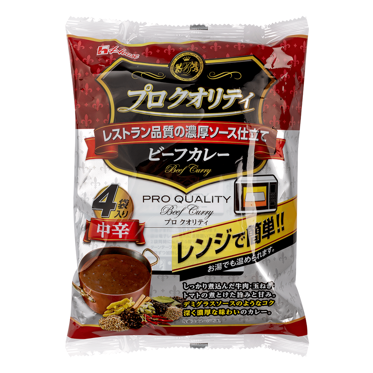 House 프로퀄리티 레토르트 비프카레 보통매운맛 4식입 680 그램