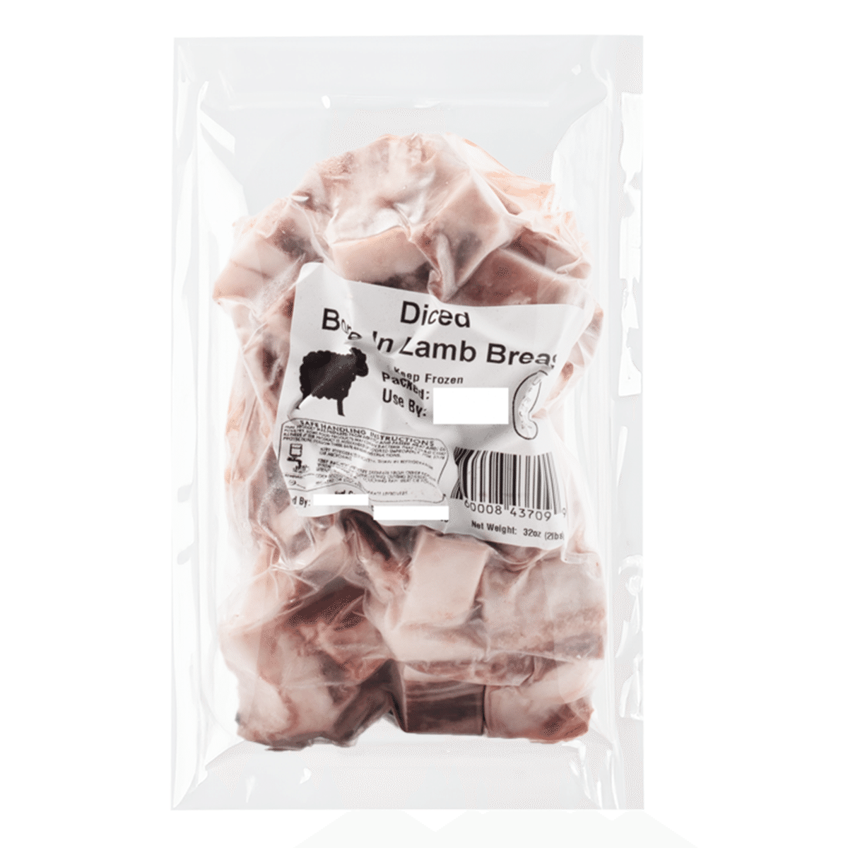 Diced Lamb Bone-in Breast, Frozen 2 lb
