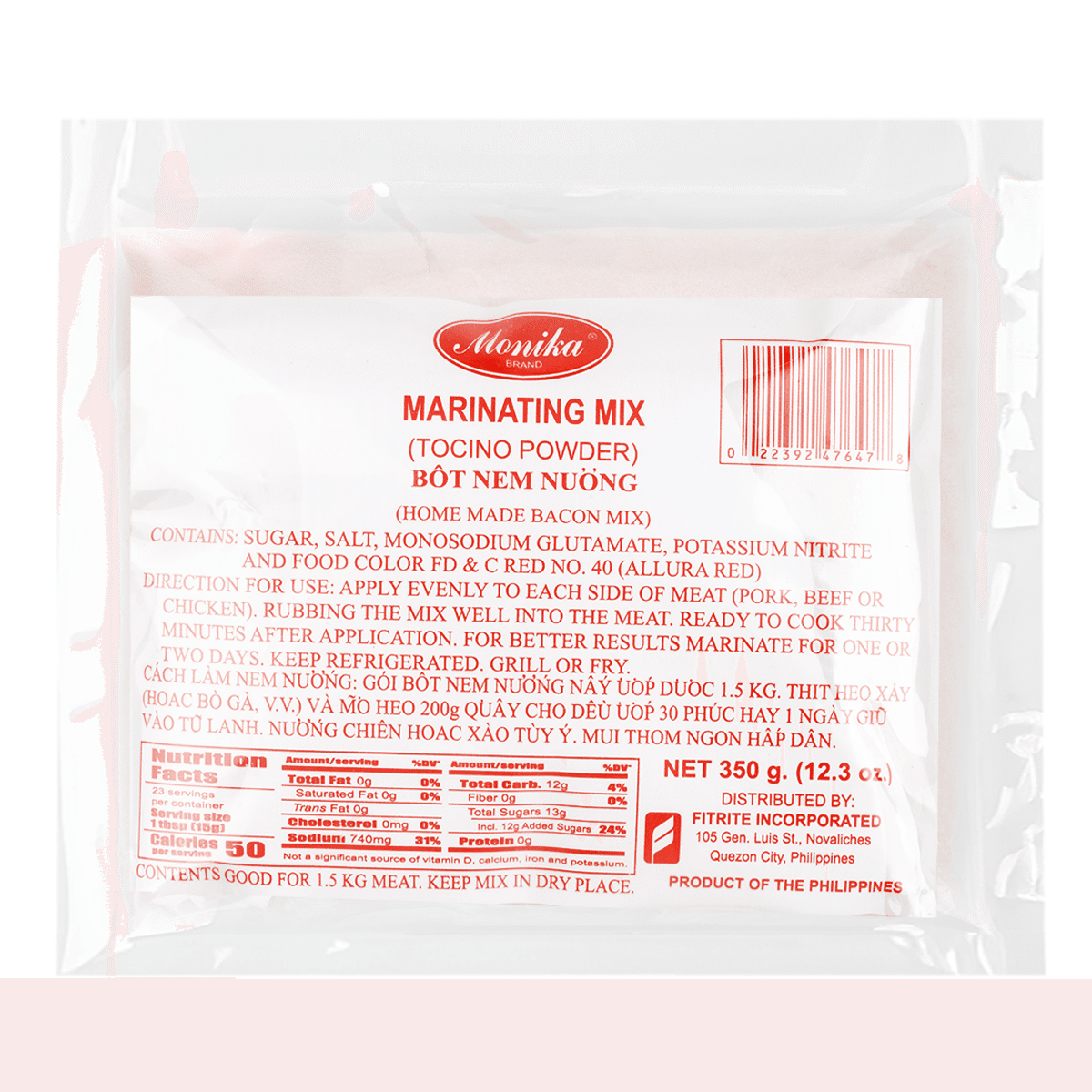 Monika 토치노 파우더 마리네이드 믹스 350 그램