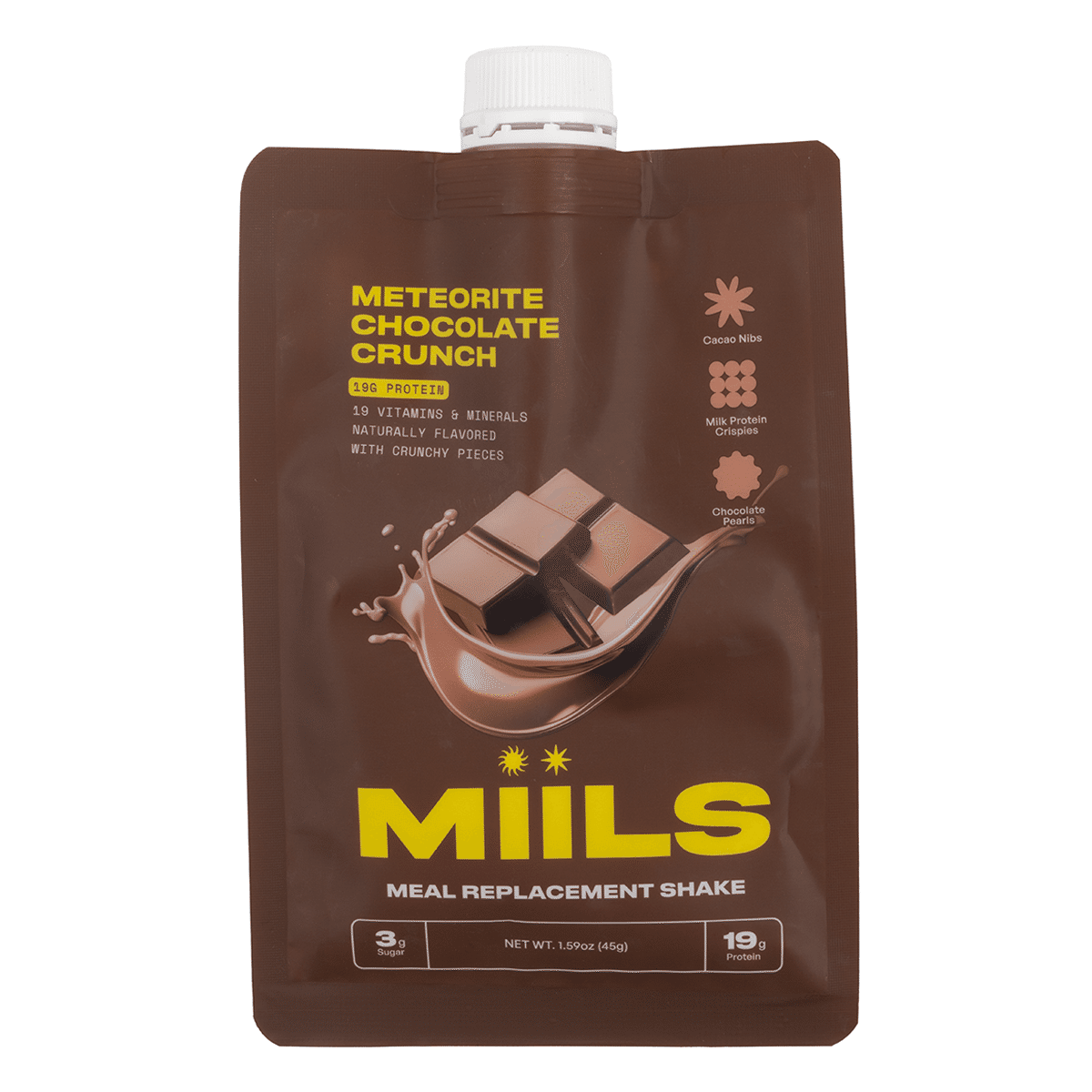 MIILS 메테오라이트 초콜릿 크런치 식사 대용 쉐이크 45 그램