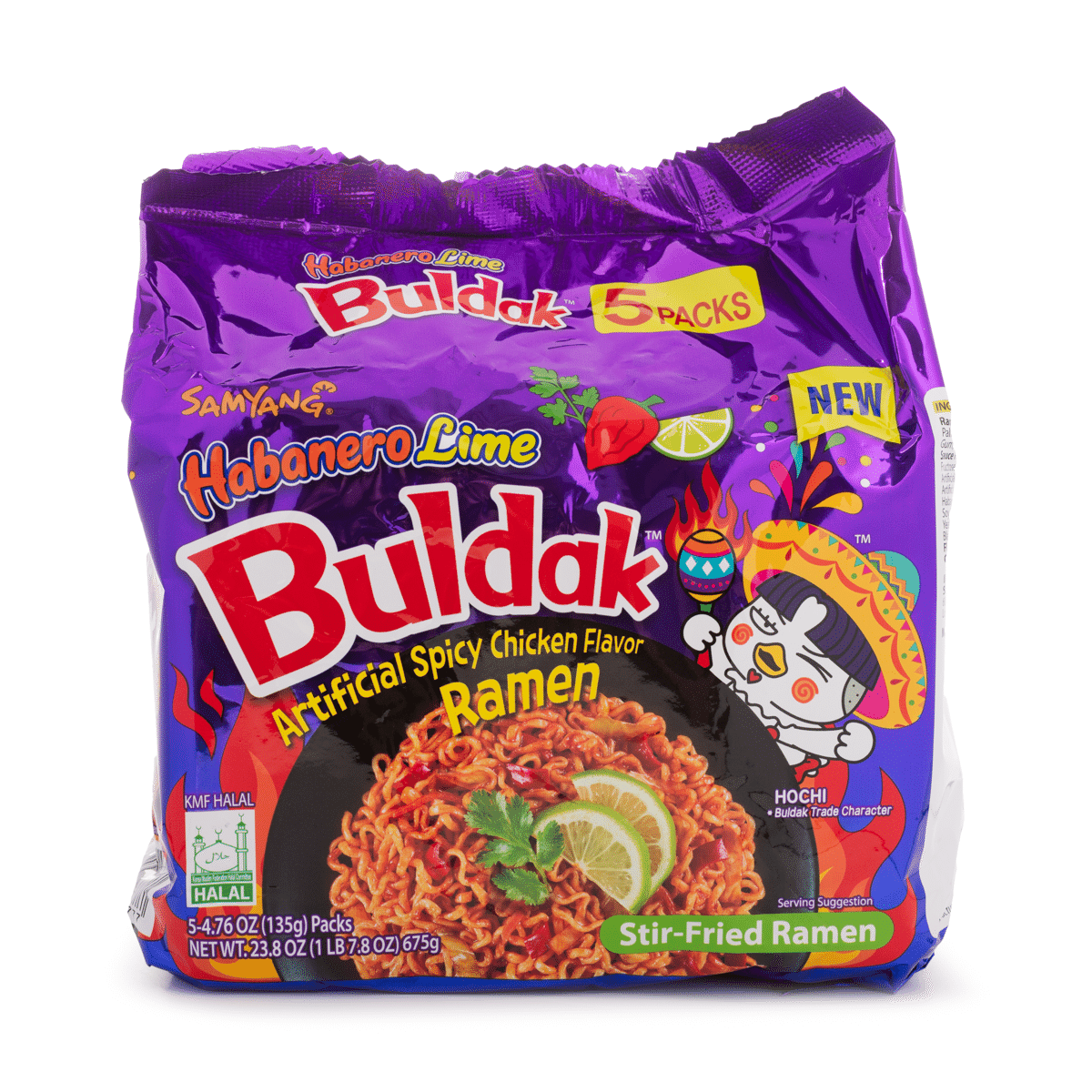 Samyang Hot Chicken Habanero Lime Buldak 5pks 23.8 oz*8 pack