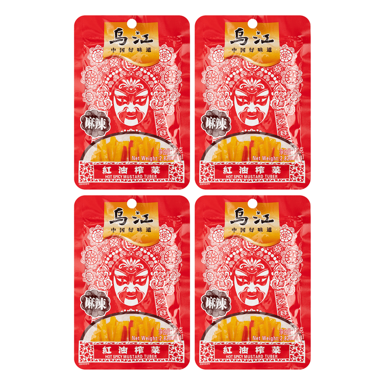 Get Wujiang Hot Spicy Flavor Mustard Tuber 80 g*4 pack
