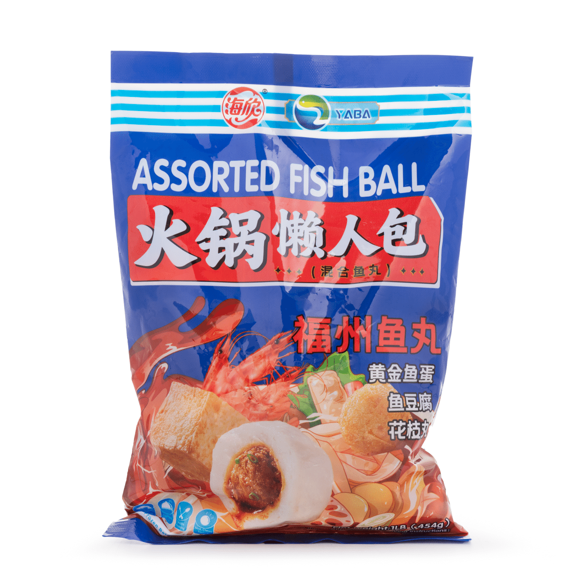 YABA Assorted Fish Balls, Frozen 454 g