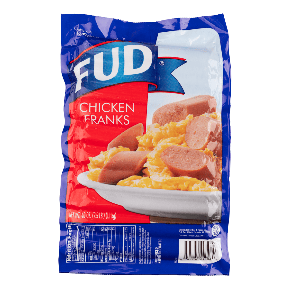 Fud Chicken Franks 40 oz