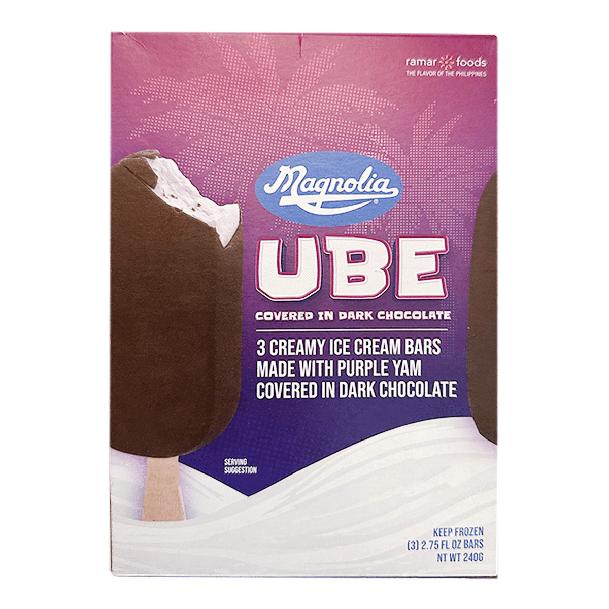 Magnolia Dark Chocolate Covered Ube Ice Cream Bars 240 g