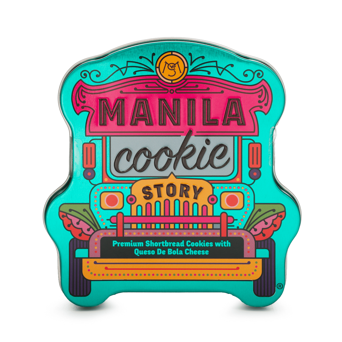 Manila Cookie Story Baby Jeepney Tin Queso De Bola 70 กรัม