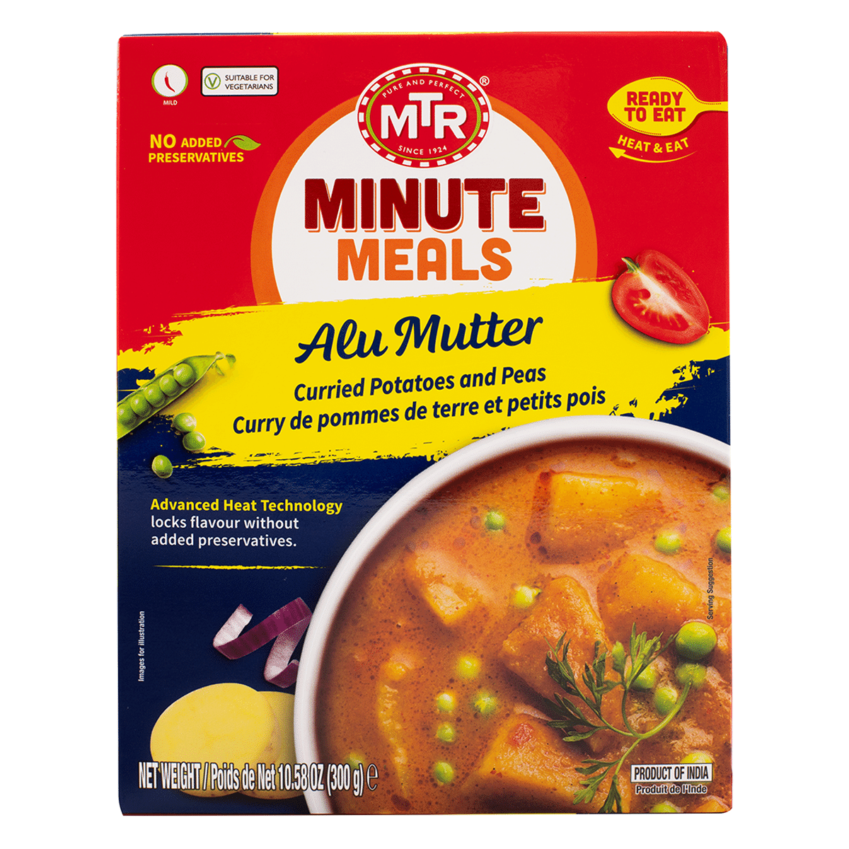 MTR 印度特色即食餐(Alu Muttar) 10.5 盎司*20 包