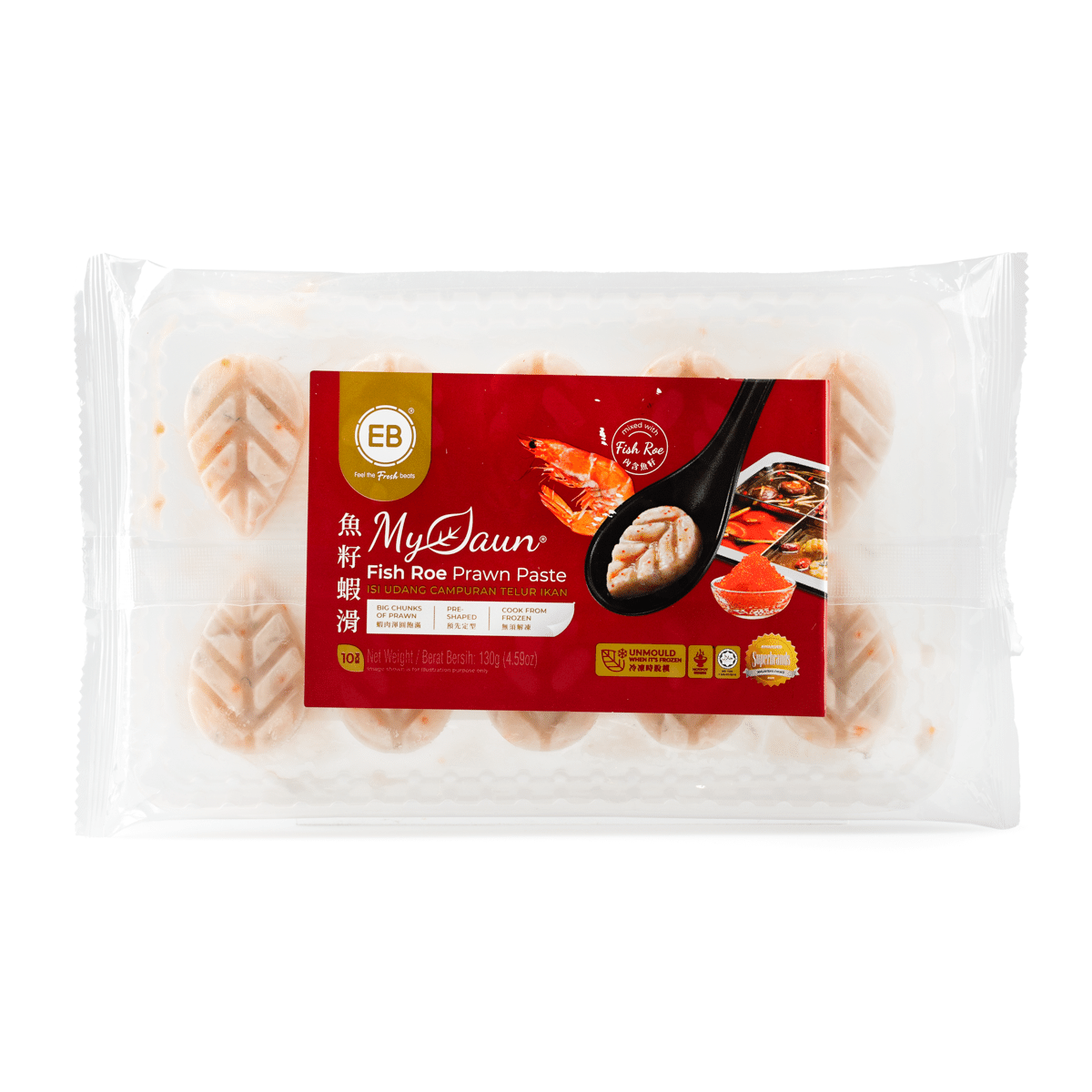 EB My Daun Fish Roe Prawn Paste, Frozen 10pcs 130 g
