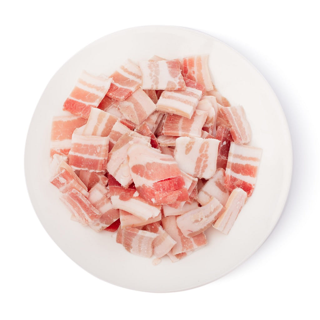 Pork Belly Thick Slice for Stir Fry, Skin-On (Denmark) 1 lb