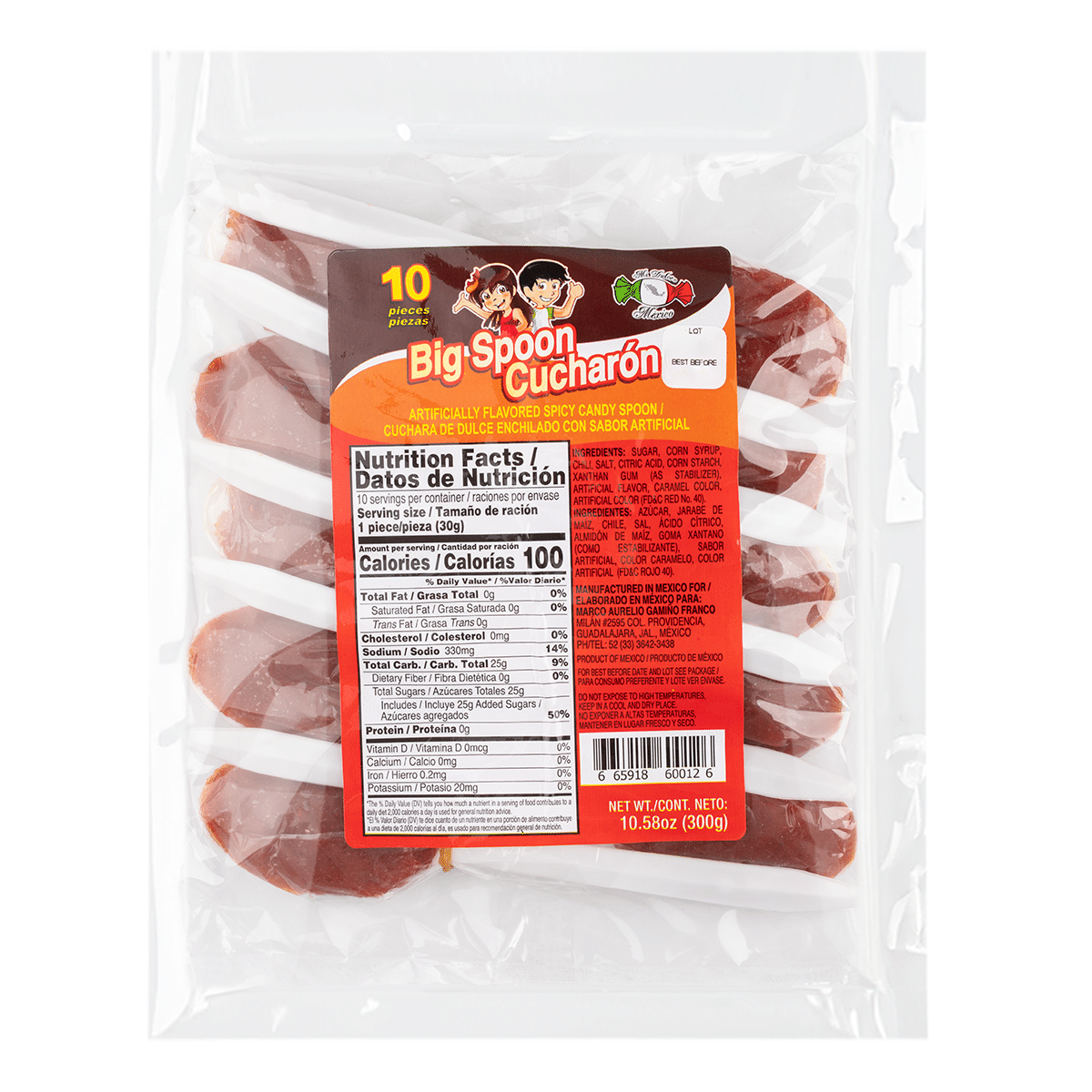 Mi Dulce México Cuchara con dulce de tamarindo 1.05 onza(s)*10 paquetes