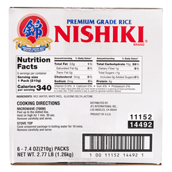 Nishiki Microwavable White Rice 6pks 7.4 oz