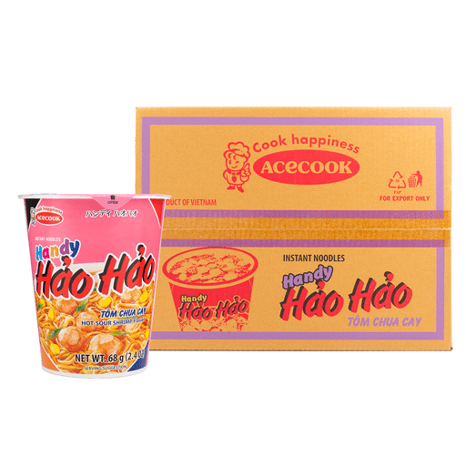 Acecook Handy Hao Hao Chilli and Lime Shrimp Cup Noodle 2.4 oz*12 counts