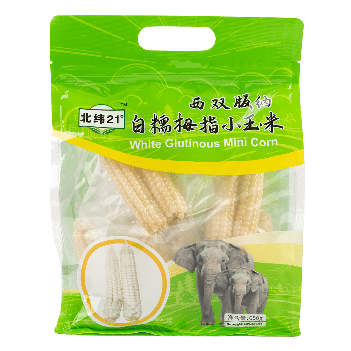 WHITE GLUTINOUS MINI CORN 650 g*10 pack