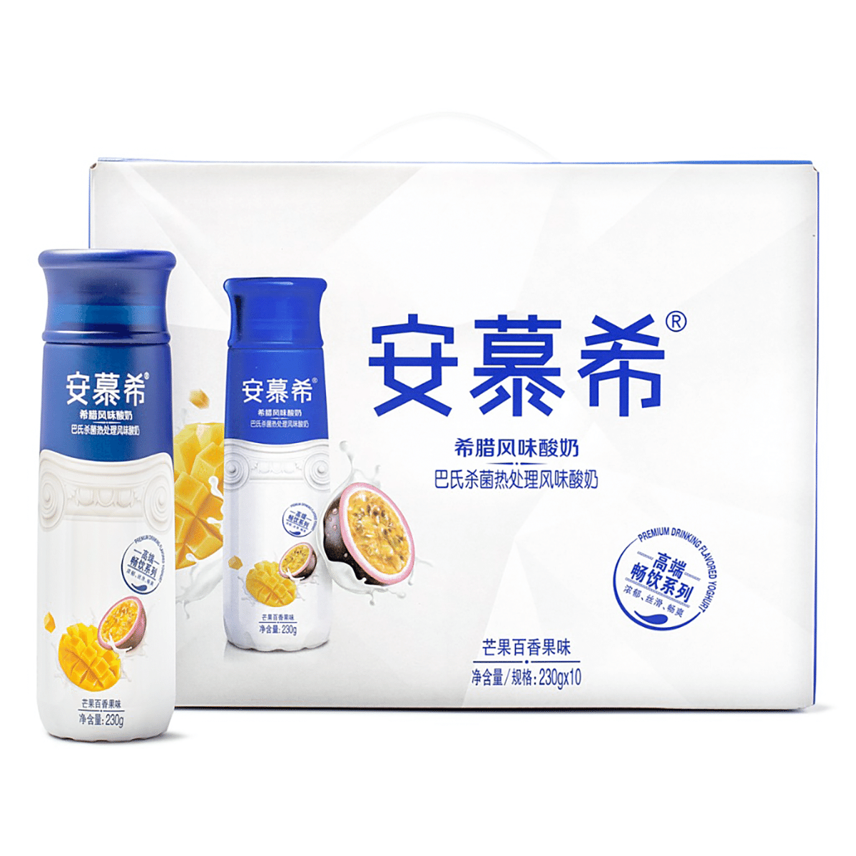 Ambrosial เครื่องดื่มโยเกิร์ตรสมะม่วงและเสาวรส 230 g*10 bottles