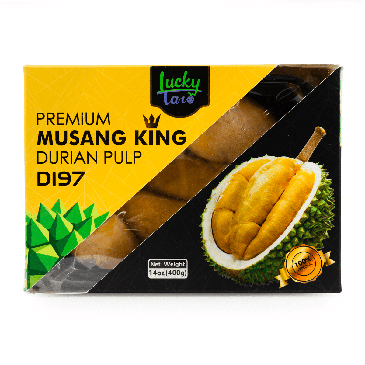 Lucky Taro 프리미엄 Musang King 냉동 두리안 과육 400 그램