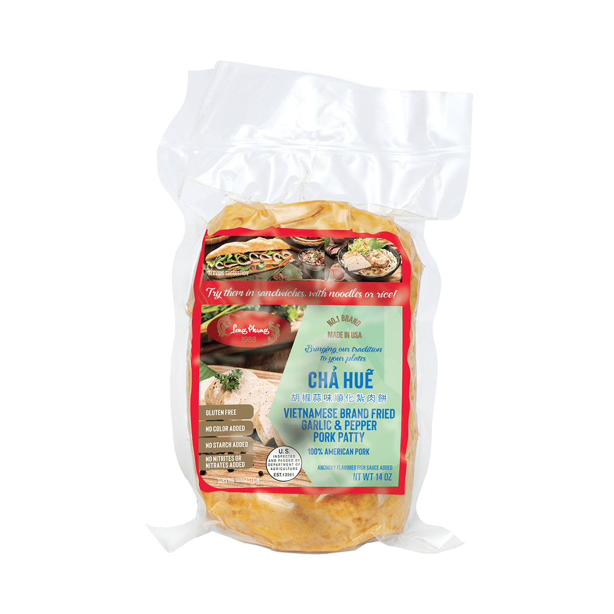 Long Phung Fried Garlic & Pepper Pork Patty (Cha Hue) 14 oz