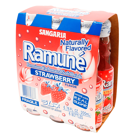 weee_beverages_Sangaria Ramune Soft Drink Strawberry Flavor 200 ml*6 bottles