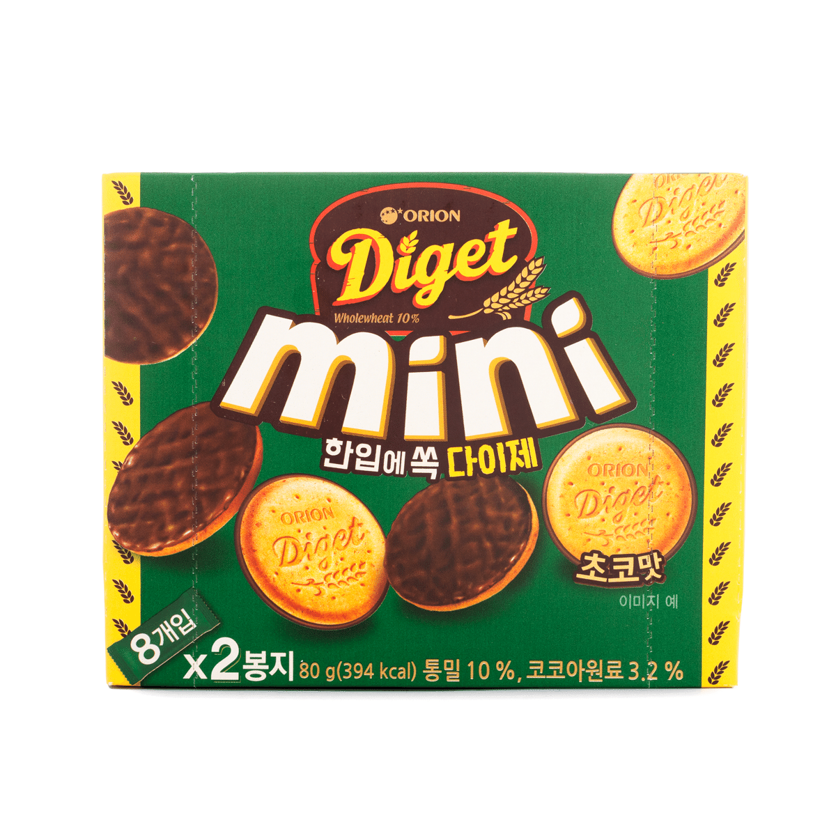 오리온 한입에 쏙 다이제 초코맛 8개입 2봉입 80 그램*14 팩