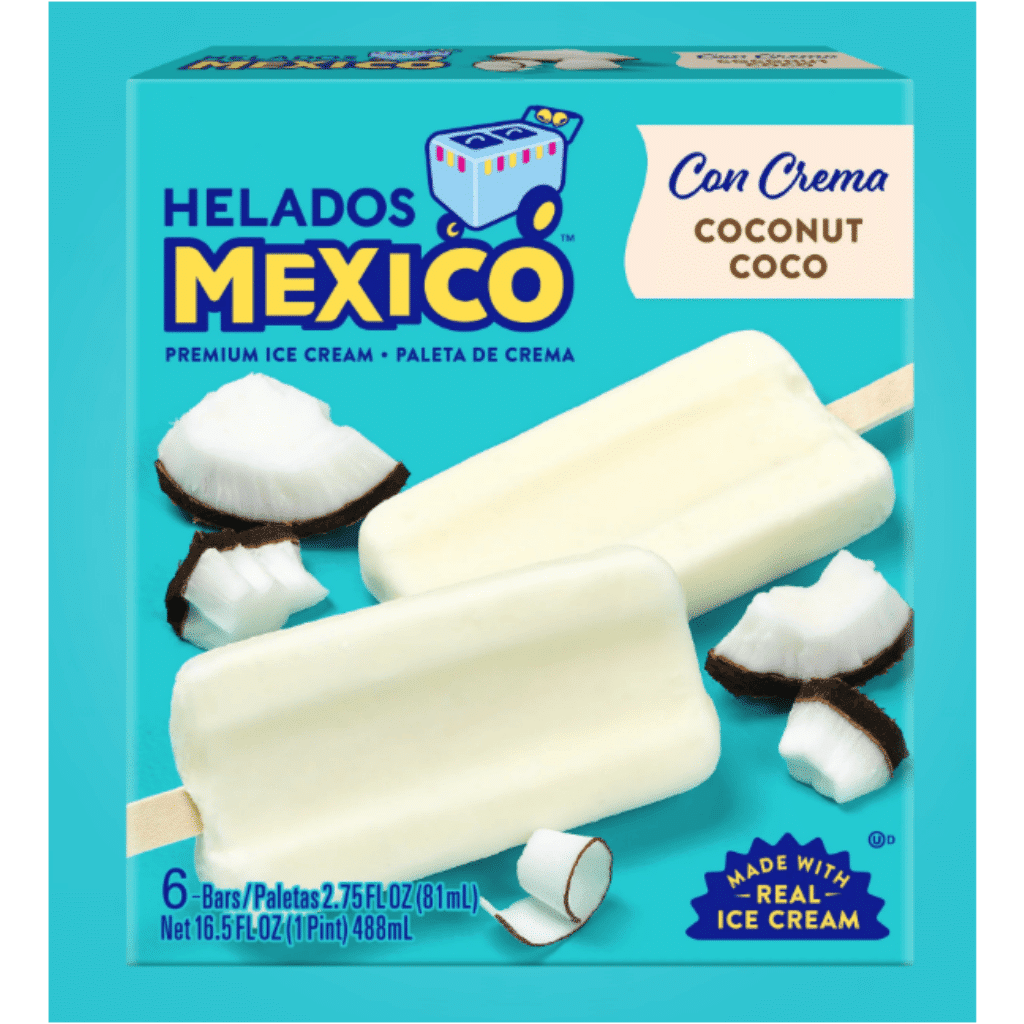 Helados Mexico Ice Cream Bar Coconut Flavor 16.5 oz