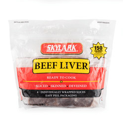 Beef Liver, 4 Individually Wrapped Slices, Frozen 1 lb