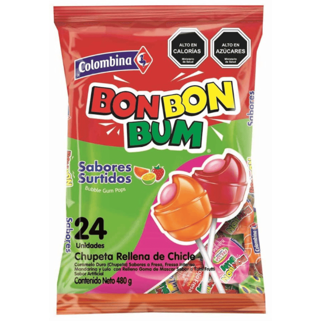Colombina Bon Bon Bum Chupetas Rellenas de Chicle 11.64 onza(s)