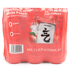 Genki Forest Sparkling Water, White Peach Flavor 330 ml*6 cans