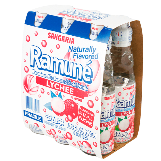 weee_beverages_Sangaria Ramune Carbonated Soft Drink Lychee Flavor 6Pack 6.76 fl.oz