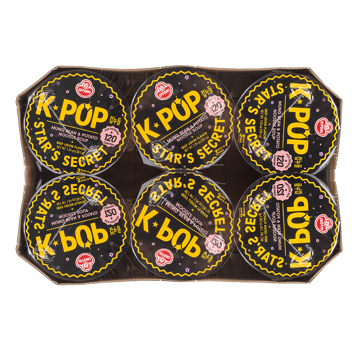 Sopa de fideos de frijol mungo y papa Otoki, sabor udon con carne de res 1.34 onza(s)*6 unidades