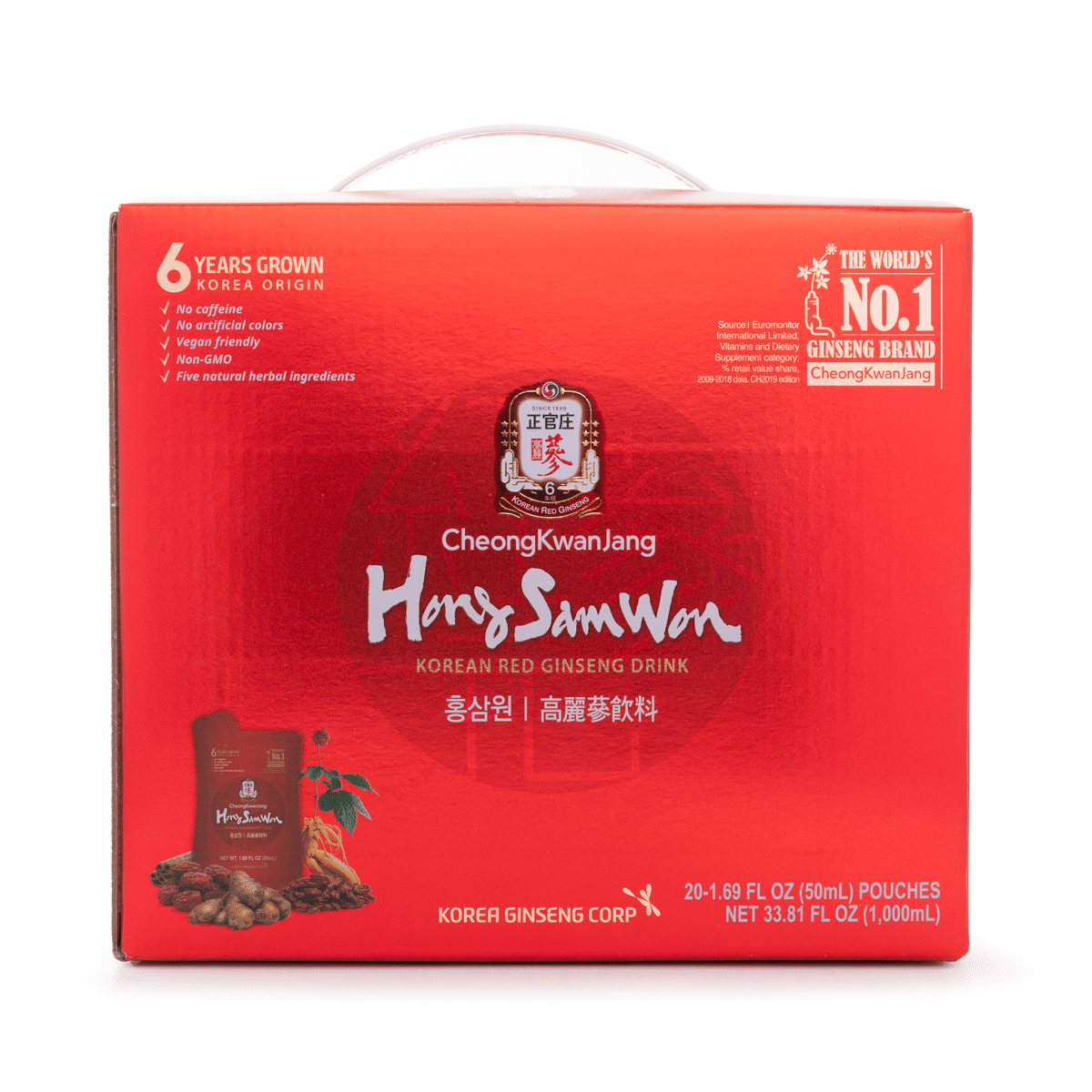 Hong Sam Won Korean Red Ginseng Drinks 1.69 fl.oz*20 pack