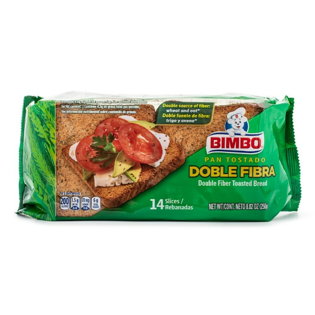 Bimbo 더블 식이섬유 토스트 빵 250 그램
