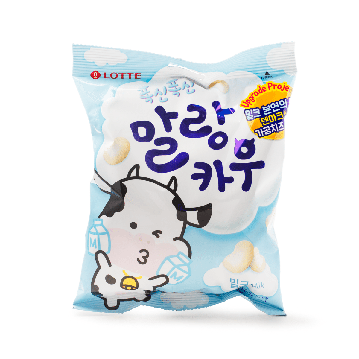 Lotte Malang Milky Chewy Cow Candy, Multi Small Packs Inside 158 g