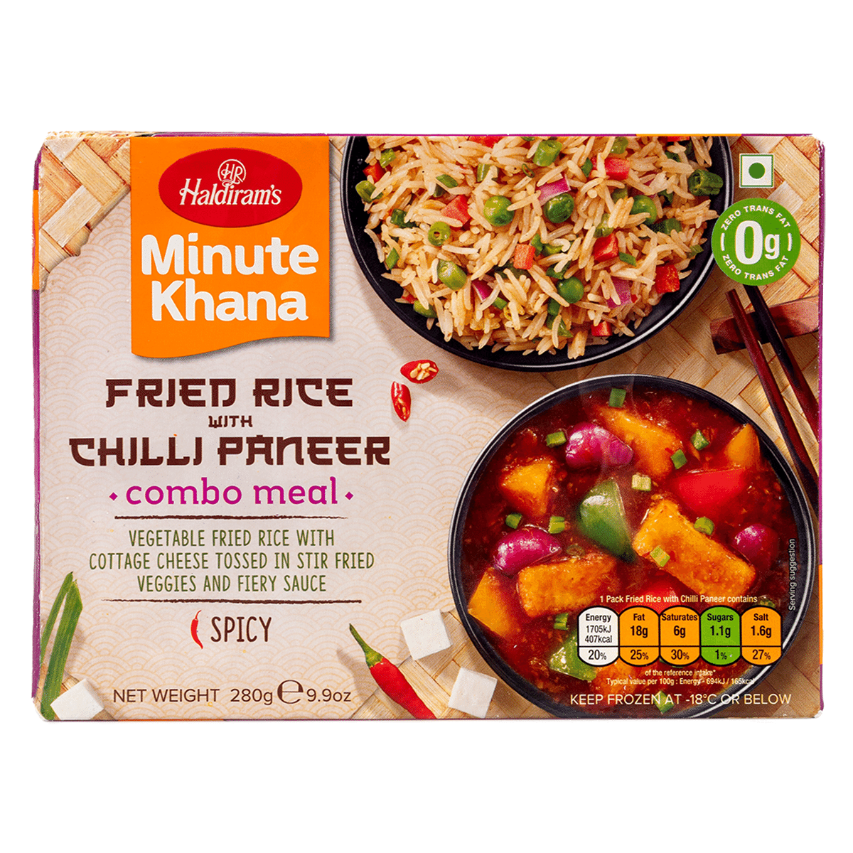 Haldiram Chilli Paneer & Fried Rice, Frozen 280 g