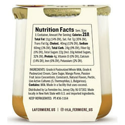 La Fermiere Mango Passion Fruit Creamy Whole Milk Yogurt 4.9 oz