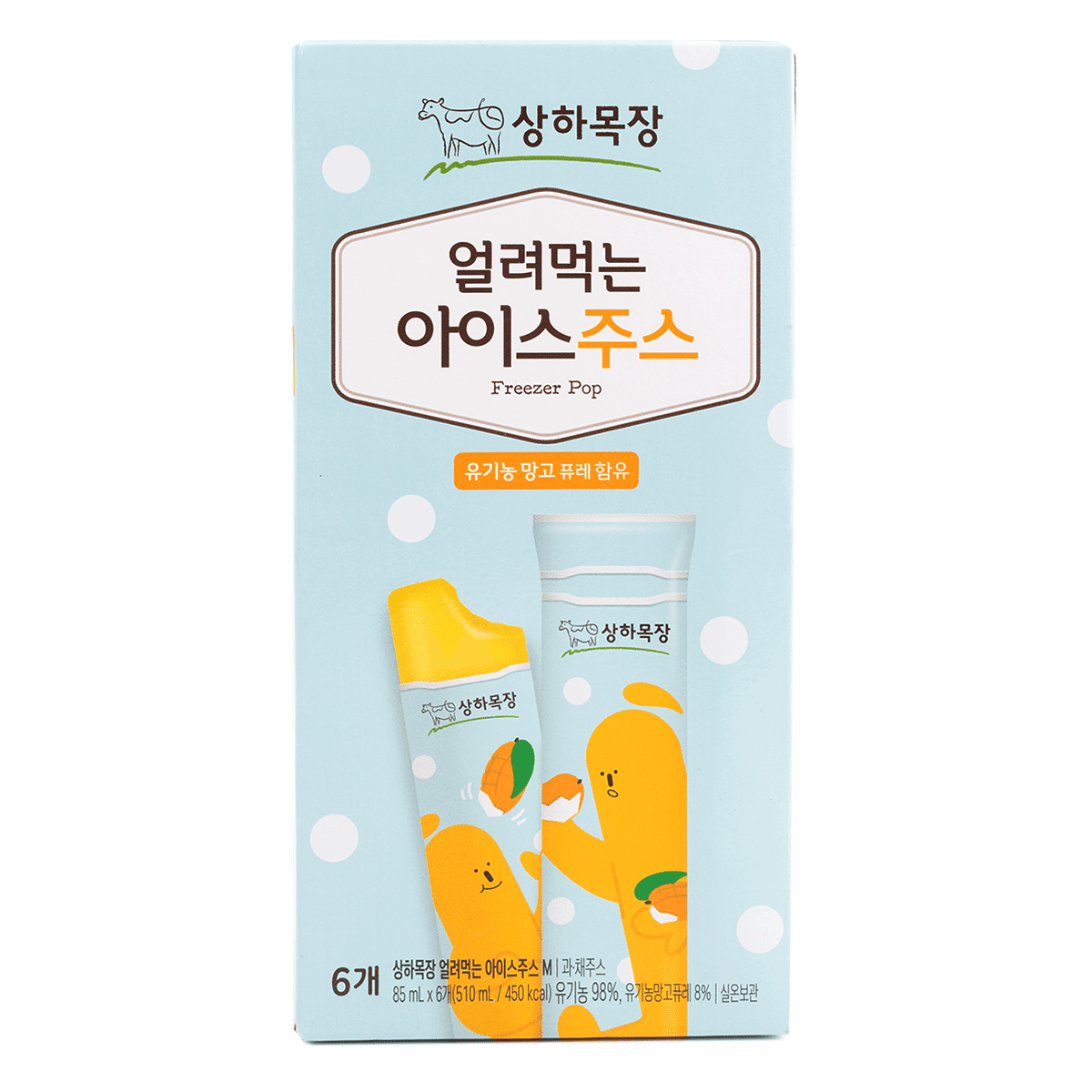 상하목장 얼려먹는 아이스 주스 망고맛 85 밀리리터*6 개