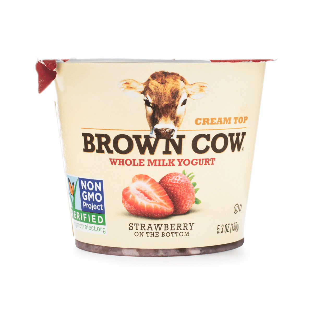 Brown Cow 草莓味全脂酸奶 5.3 盎司