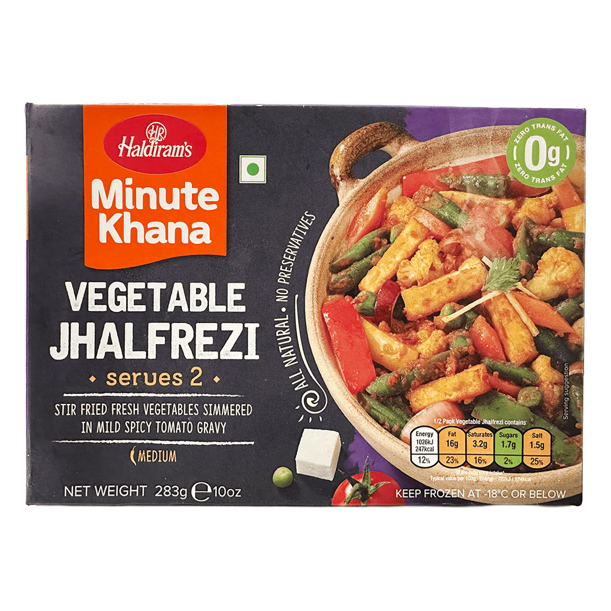 Haldiram's Vegetable Jhalfrezi, Frozen 10 oz