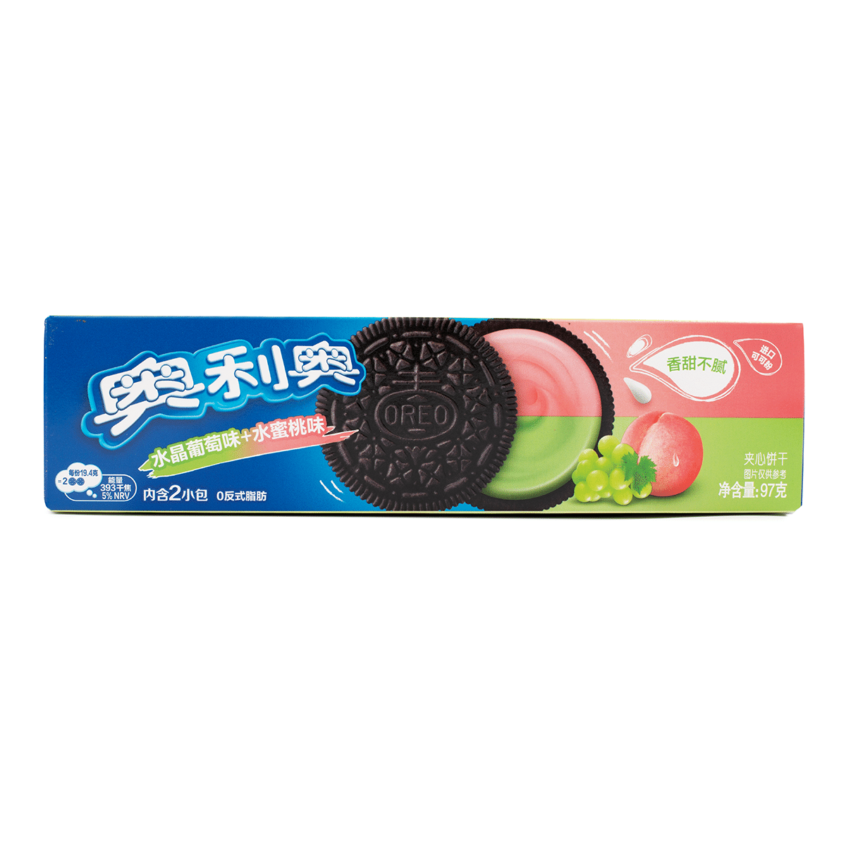 오레오 크리스털 포도·복숭아 맛 샌드위치 쿠키 97 그램